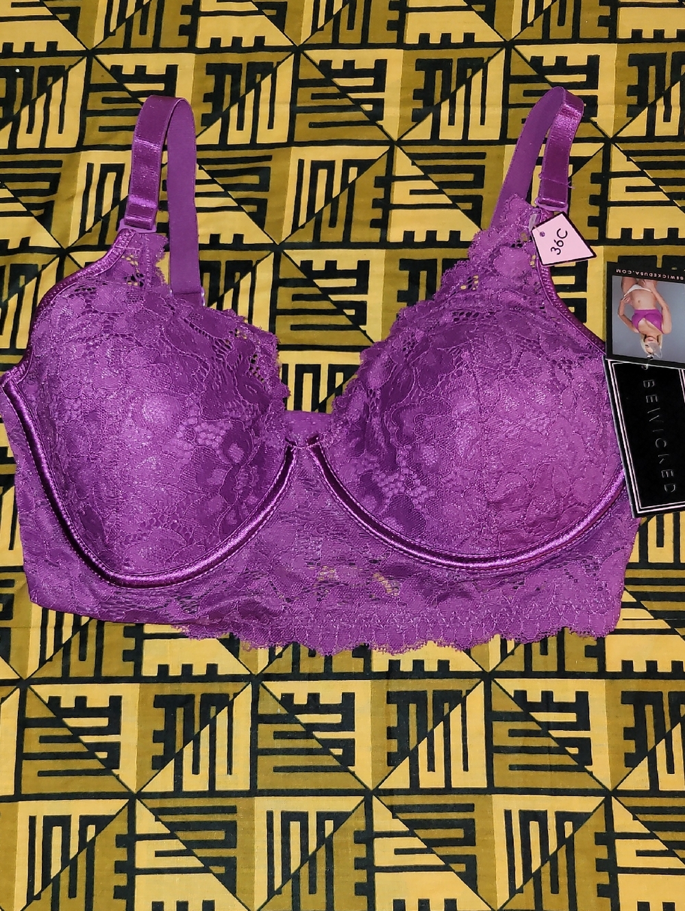 Lace Underwire Bra in Violet - Supportive Women's Bralette
